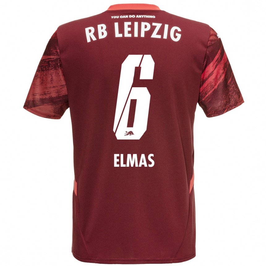 Niño Fútbol Camiseta Eljif Elmas #6 Borgoña 2ª Equipación 2024/25 Perú