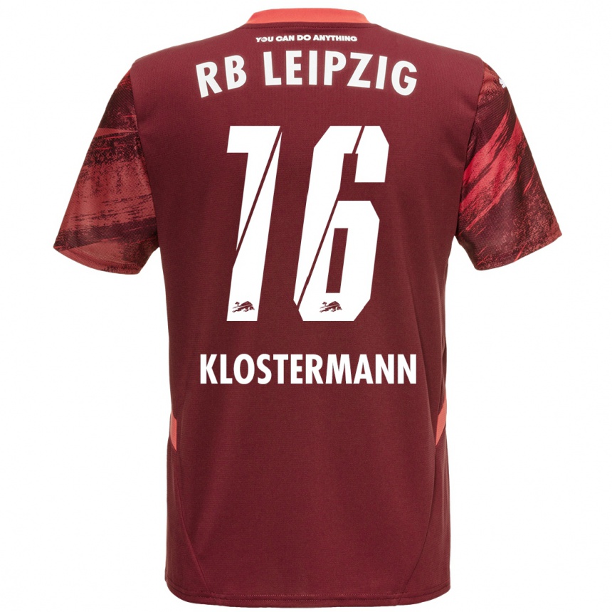 Niño Fútbol Camiseta Lukas Klostermann #16 Borgoña 2ª Equipación 2024/25 Perú