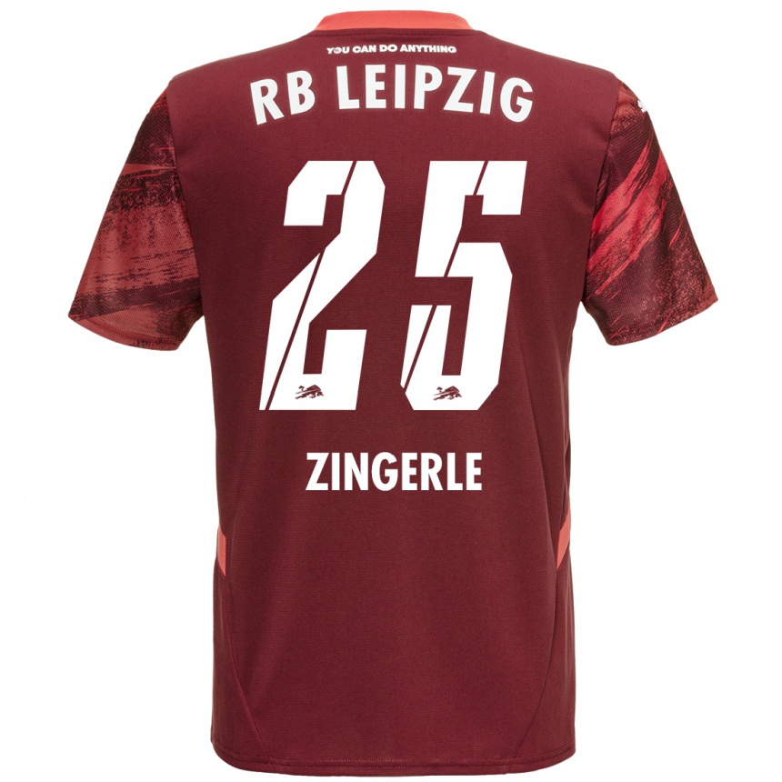 Niño Fútbol Camiseta Leopold Zingerle #25 Borgoña 2ª Equipación 2024/25 Perú