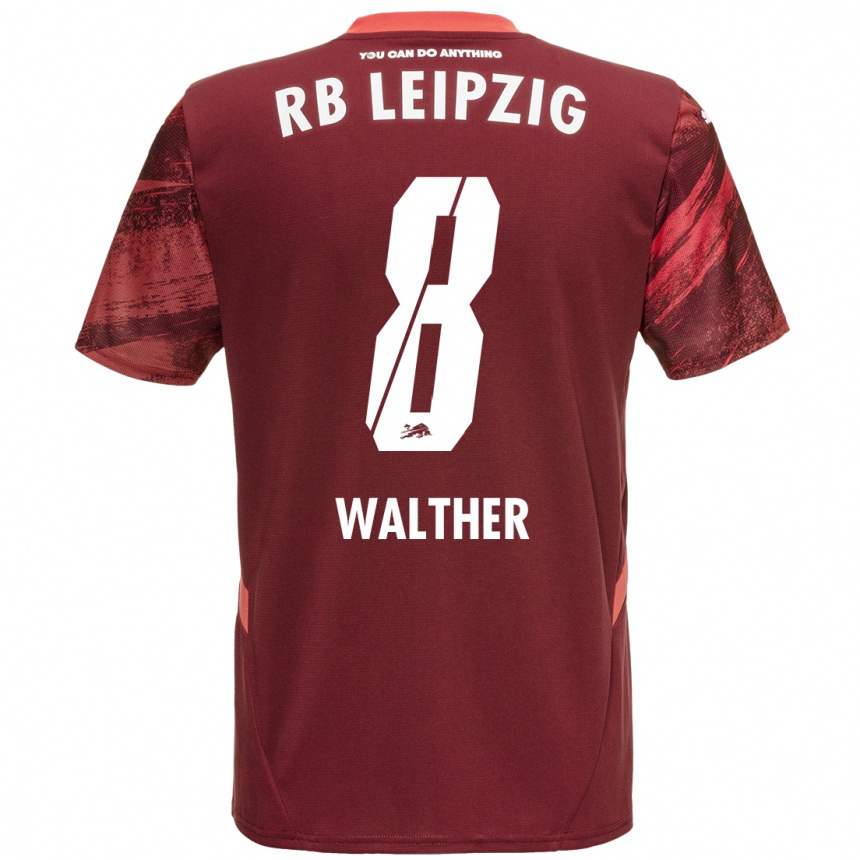 Niño Fútbol Camiseta Kofi Walther #8 Borgoña 2ª Equipación 2024/25 Perú