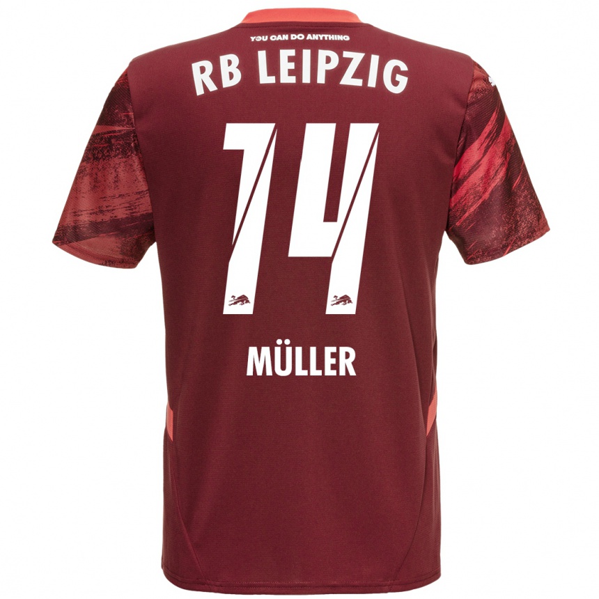 Niño Fútbol Camiseta Hannes Müller #14 Borgoña 2ª Equipación 2024/25 Perú