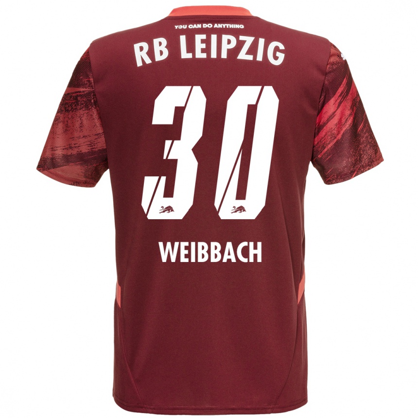 Niño Fútbol Camiseta Noah Weißbach #30 Borgoña 2ª Equipación 2024/25 Perú