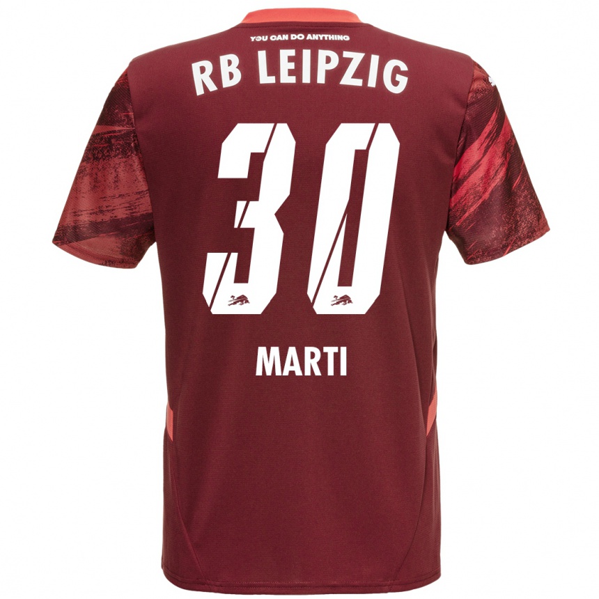 Niño Fútbol Camiseta Lara Marti #30 Borgoña 2ª Equipación 2024/25 Perú