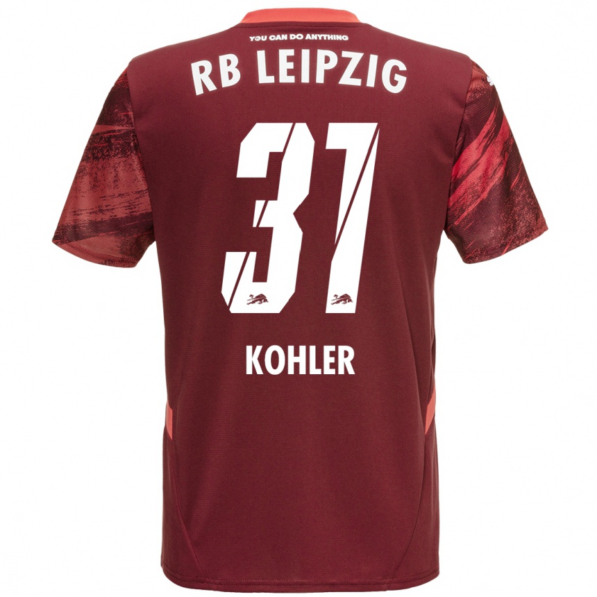 Niño Fútbol Camiseta Tim Köhler #31 Borgoña 2ª Equipación 2024/25 Perú