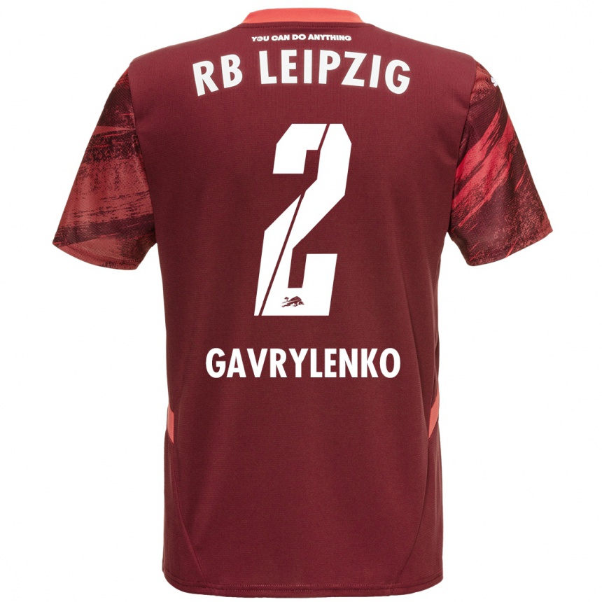 Niño Fútbol Camiseta Oleksandr Gavrylenko #2 Borgoña 2ª Equipación 2024/25 Perú