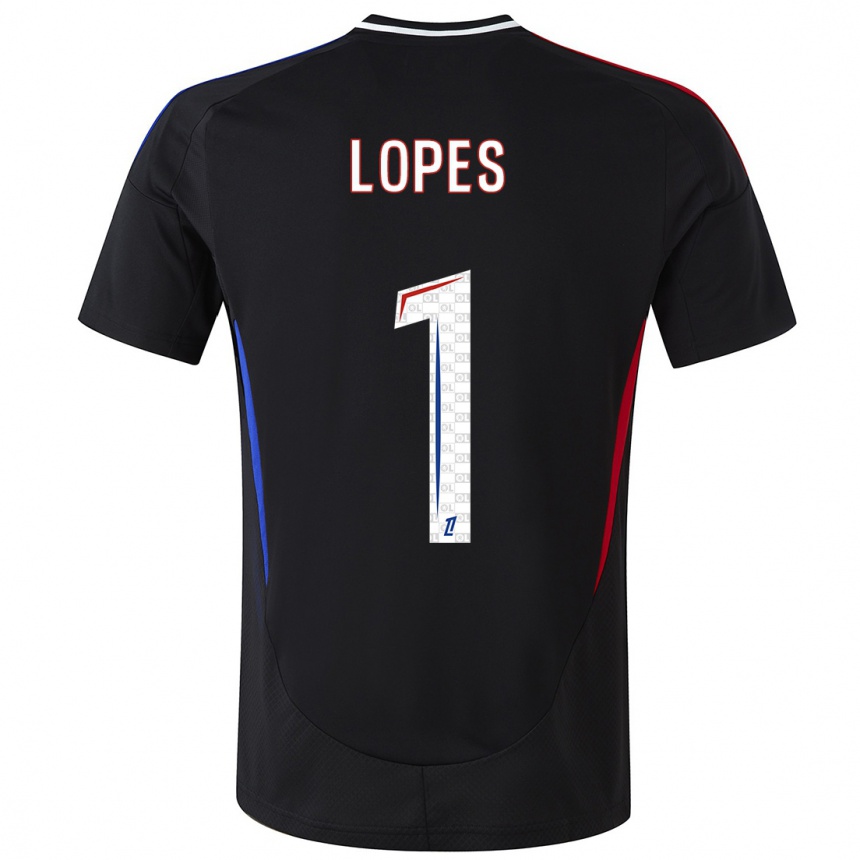 Niño Fútbol Camiseta Anthony Lopes #1 Negro 2ª Equipación 2024/25 Perú