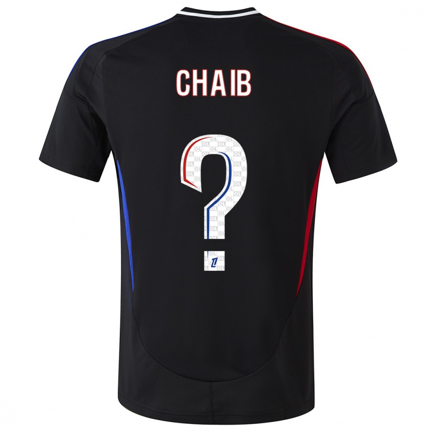 Niño Fútbol Camiseta Yacine Chaib #0 Negro 2ª Equipación 2024/25 Perú