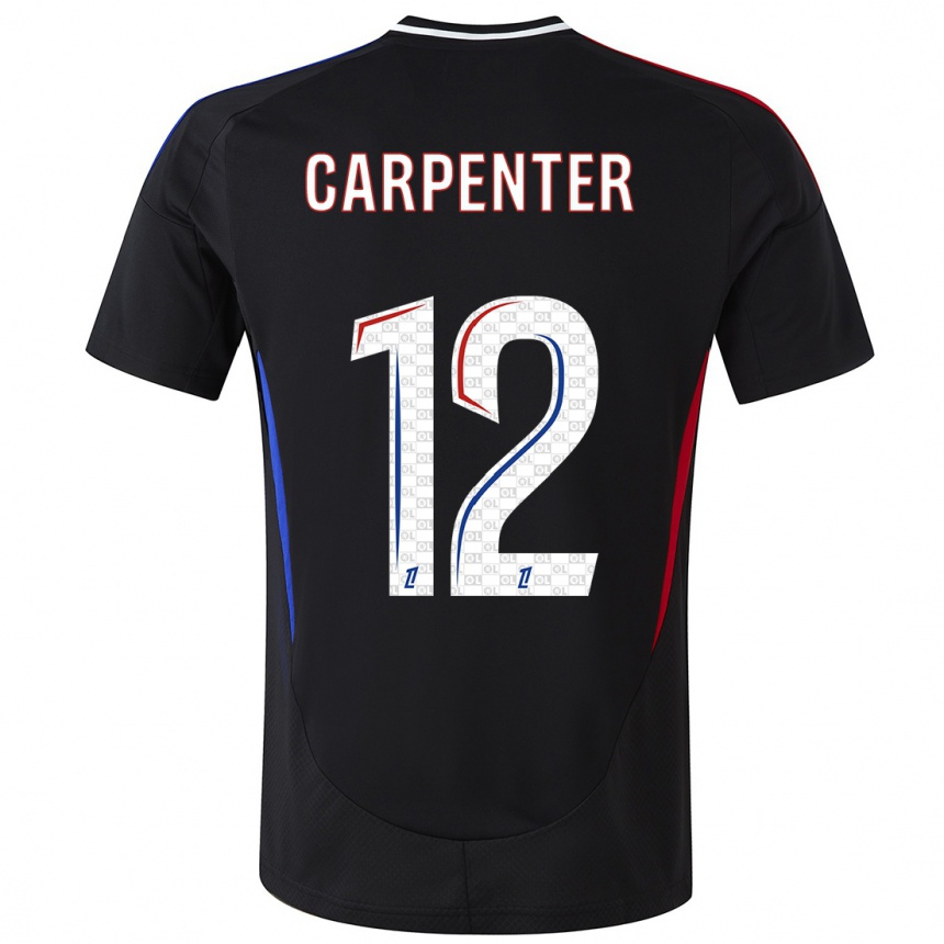 Niño Fútbol Camiseta Ellie Carpenter #12 Negro 2ª Equipación 2024/25 Perú