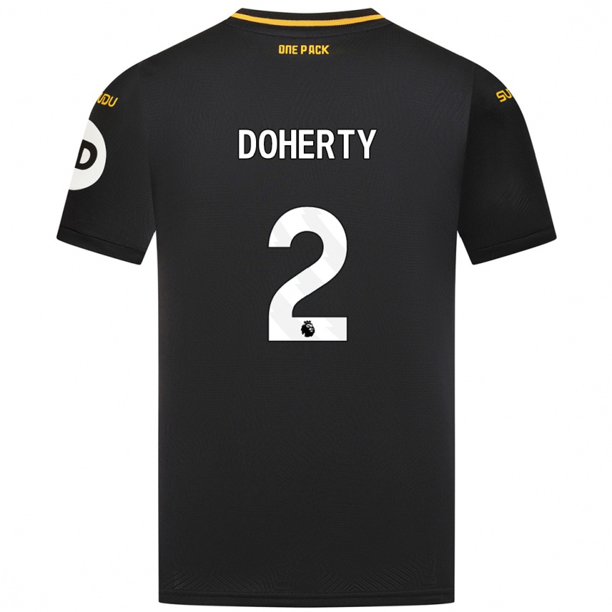 Niño Fútbol Camiseta Matt Doherty #2 Negro 2ª Equipación 2024/25 Perú