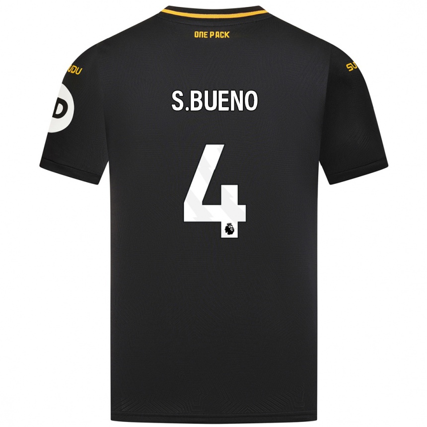 Niño Fútbol Camiseta Santiago Bueno #4 Negro 2ª Equipación 2024/25 Perú