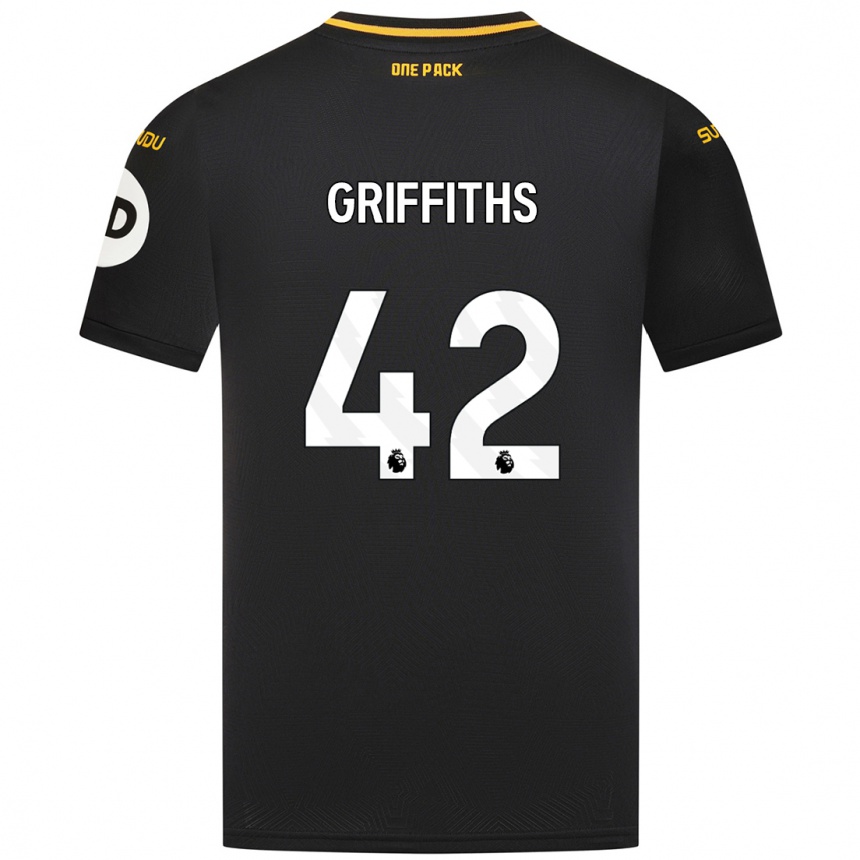 Niño Fútbol Camiseta Harvey Griffiths #42 Negro 2ª Equipación 2024/25 Perú