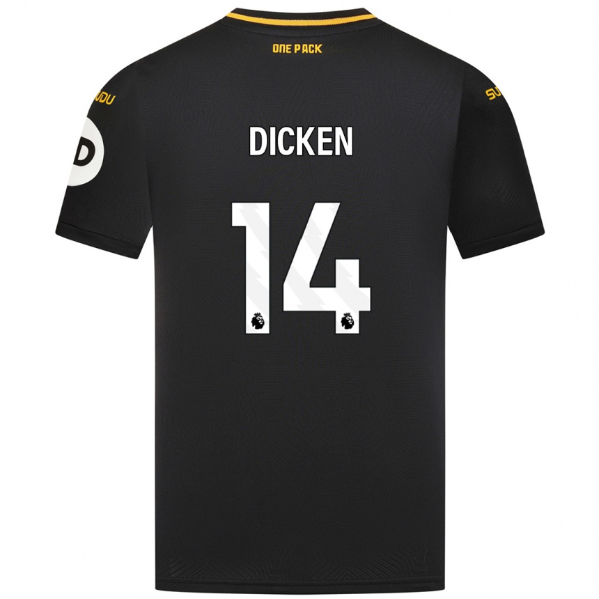 Niño Fútbol Camiseta Amy Dicken #14 Negro 2ª Equipación 2024/25 Perú