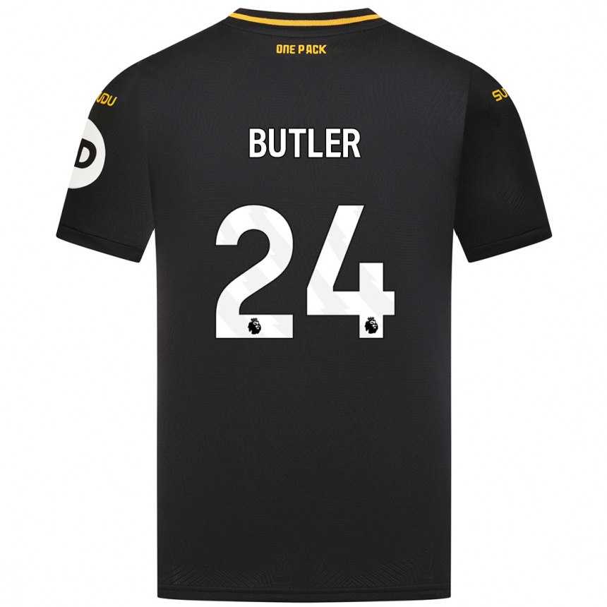 Niño Fútbol Camiseta Elli Butler #24 Negro 2ª Equipación 2024/25 Perú