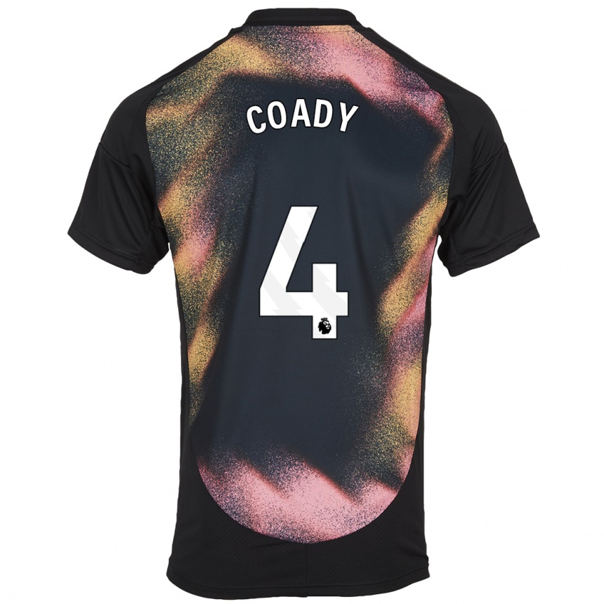 Niño Fútbol Camiseta Conor Coady #4 Negro Blanco 2ª Equipación 2024/25 Perú