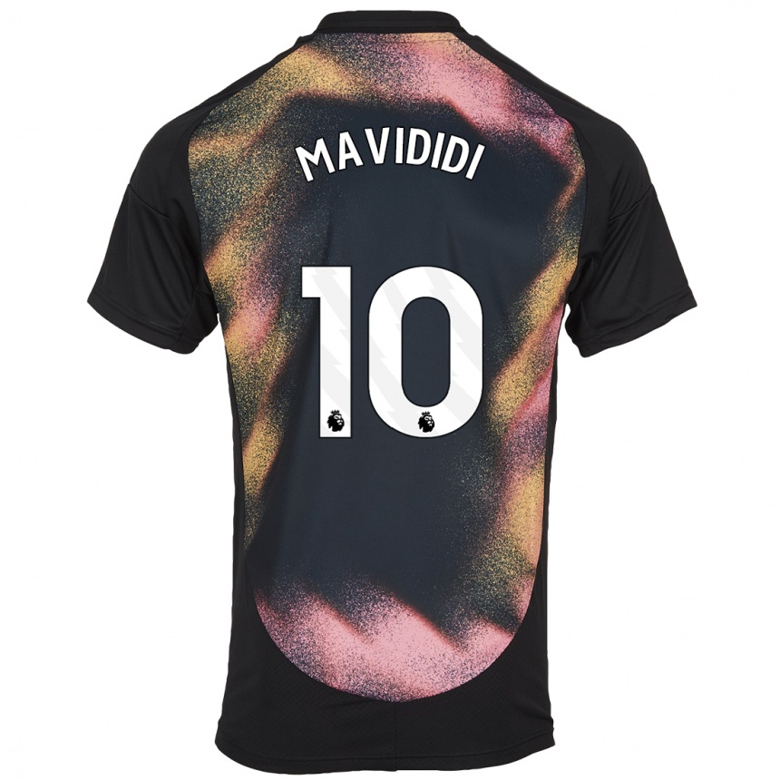 Niño Fútbol Camiseta Stephy Mavididi #10 Negro Blanco 2ª Equipación 2024/25 Perú