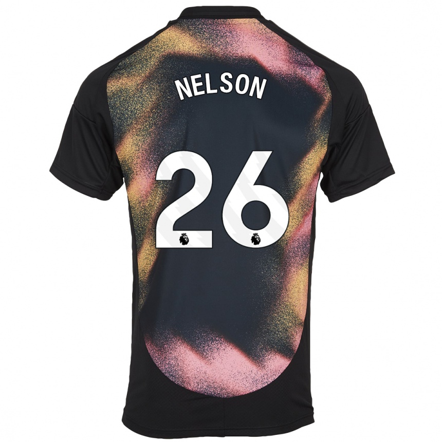 Niño Fútbol Camiseta Ben Nelson #26 Negro Blanco 2ª Equipación 2024/25 Perú