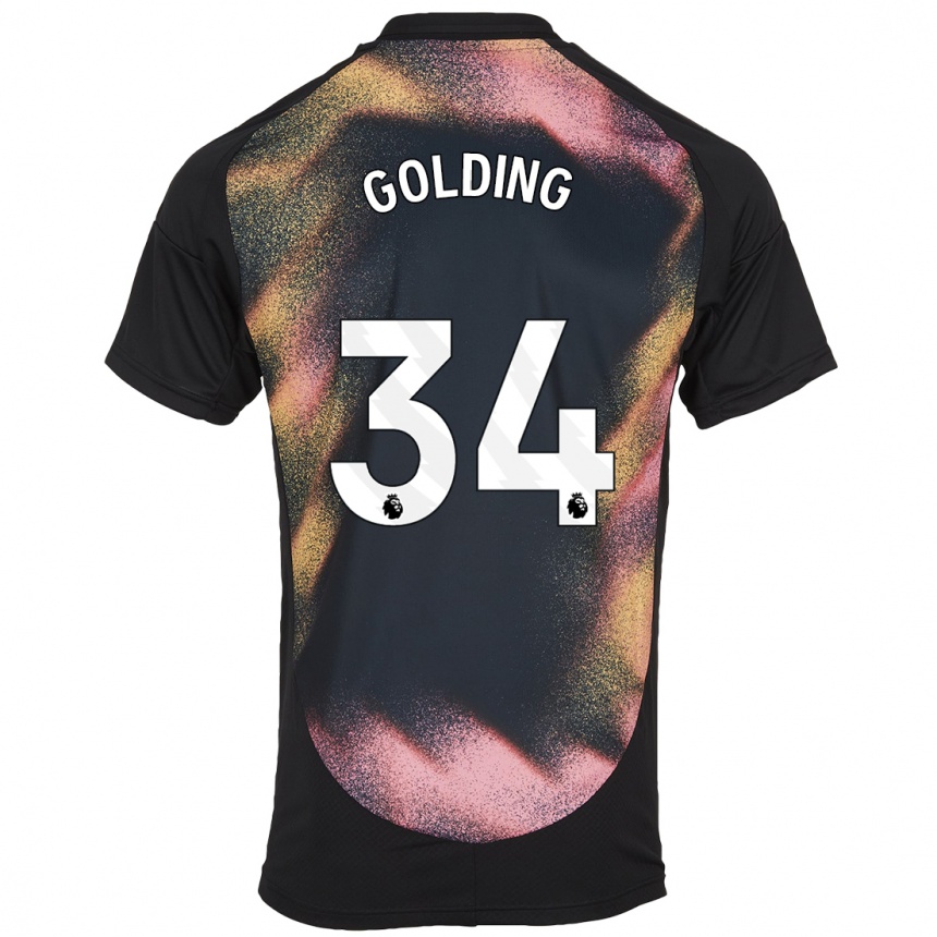 Niño Fútbol Camiseta Michael Golding #34 Negro Blanco 2ª Equipación 2024/25 Perú