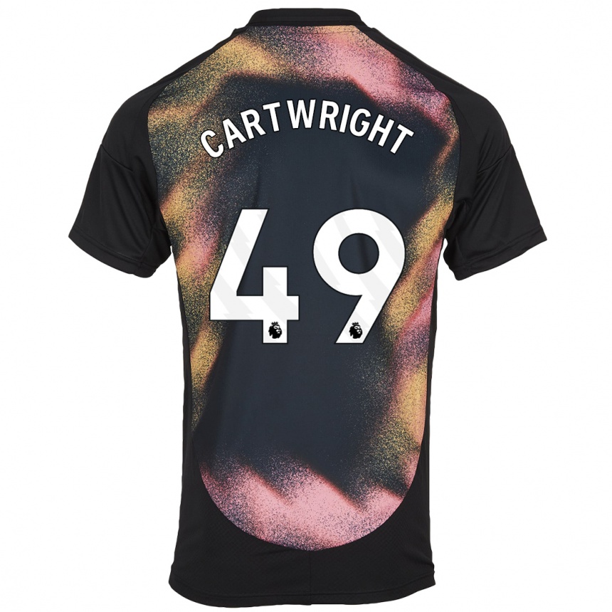 Niño Fútbol Camiseta Henry Cartwright #49 Negro Blanco 2ª Equipación 2024/25 Perú