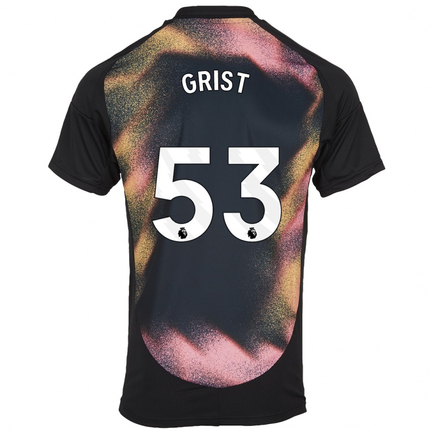 Niño Fútbol Camiseta Ben Grist #53 Negro Blanco 2ª Equipación 2024/25 Perú