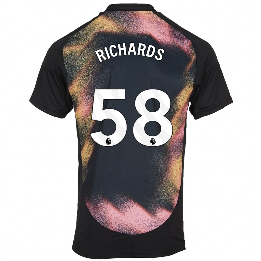 Niño Fútbol Camiseta Amani Richards #58 Negro Blanco 2ª Equipación 2024/25 Perú