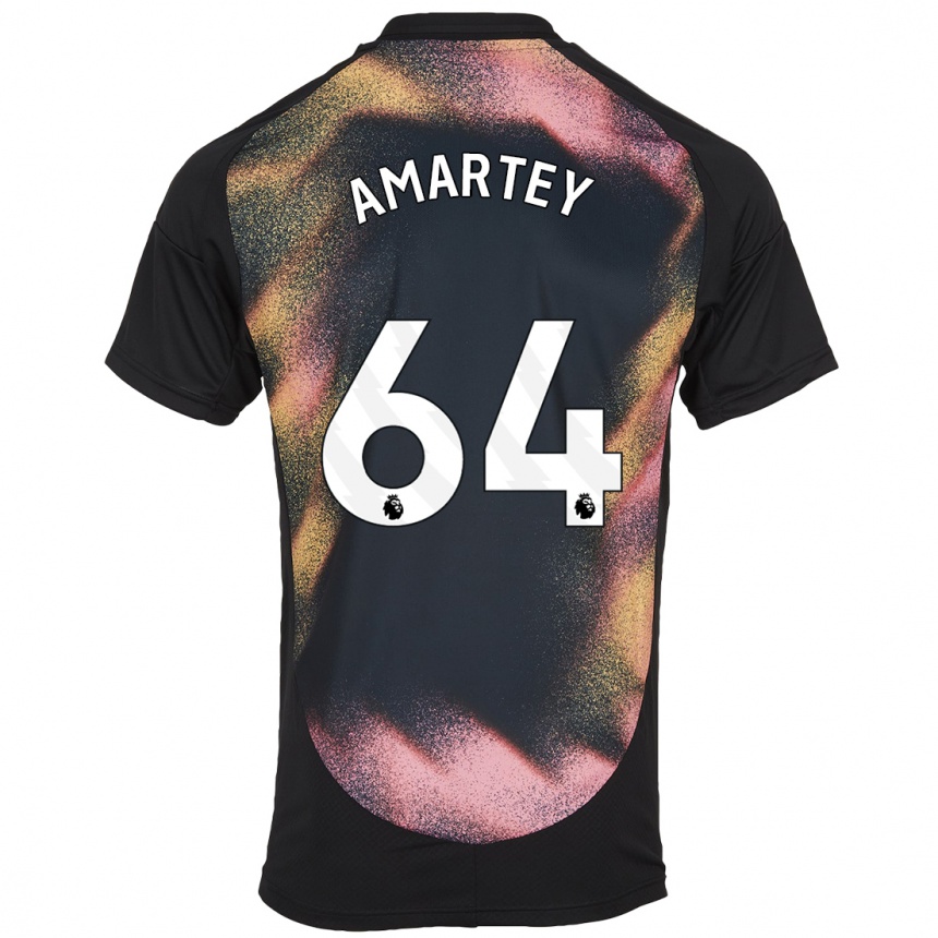 Niño Fútbol Camiseta Bobby Amartey #64 Negro Blanco 2ª Equipación 2024/25 Perú