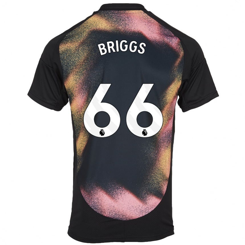 Niño Fútbol Camiseta Logan Briggs #66 Negro Blanco 2ª Equipación 2024/25 Perú