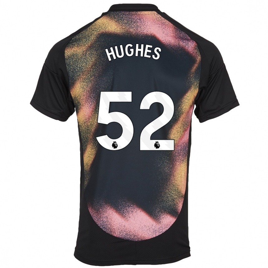 Niño Fútbol Camiseta Iestyn Hughes #52 Negro Blanco 2ª Equipación 2024/25 Perú