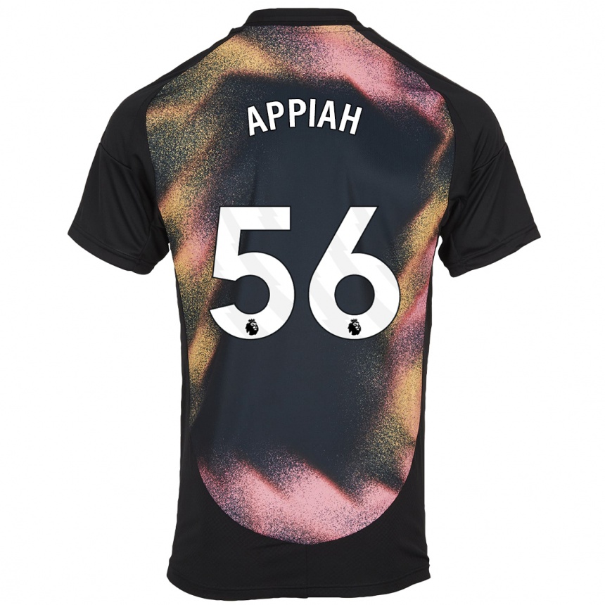 Niño Fútbol Camiseta Paul Appiah #56 Negro Blanco 2ª Equipación 2024/25 Perú