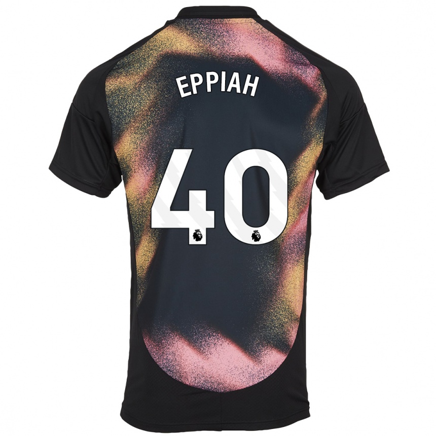 Niño Fútbol Camiseta Josh Eppiah #40 Negro Blanco 2ª Equipación 2024/25 Perú