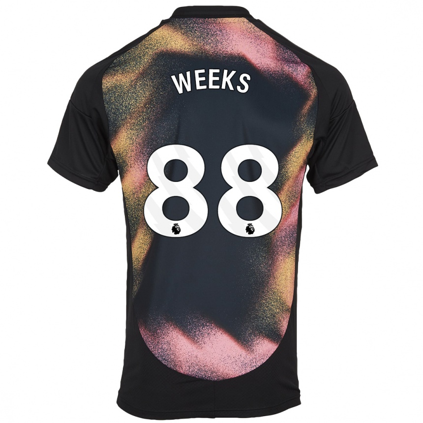 Niño Fútbol Camiseta Tyler Weeks #88 Negro Blanco 2ª Equipación 2024/25 Perú