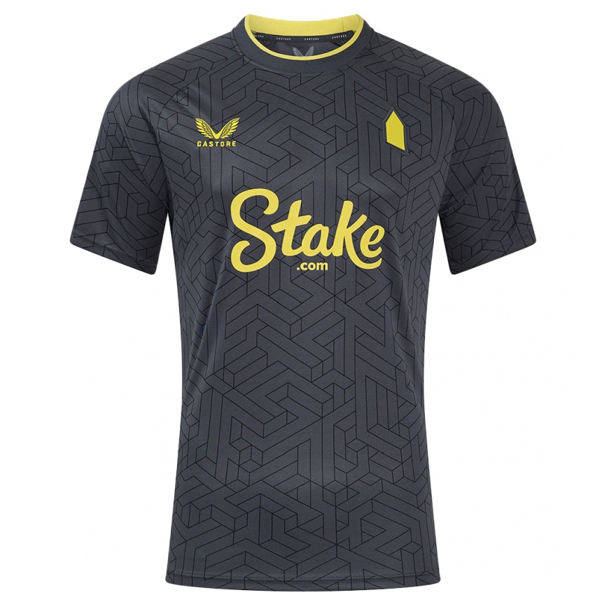 Niño Fútbol Camiseta Michael Keane #5 Negro Amarillo 2ª Equipación 2024/25 Perú