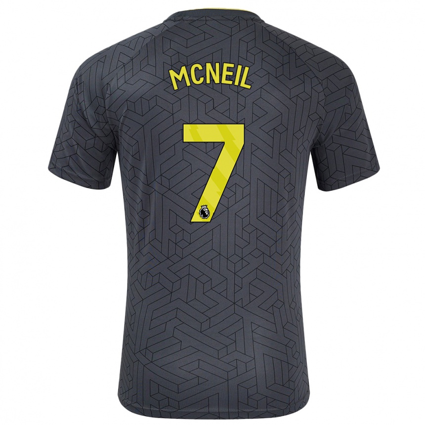 Niño Fútbol Camiseta Dwight Mcneil #7 Negro Amarillo 2ª Equipación 2024/25 Perú