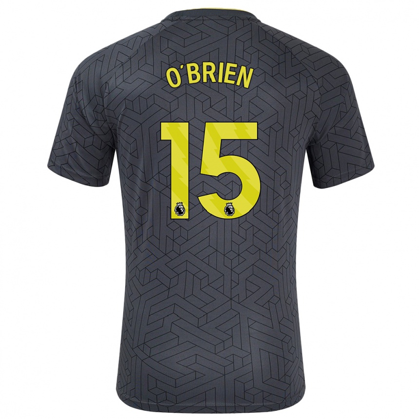 Niño Fútbol Camiseta Jake O'brien #15 Negro Amarillo 2ª Equipación 2024/25 Perú