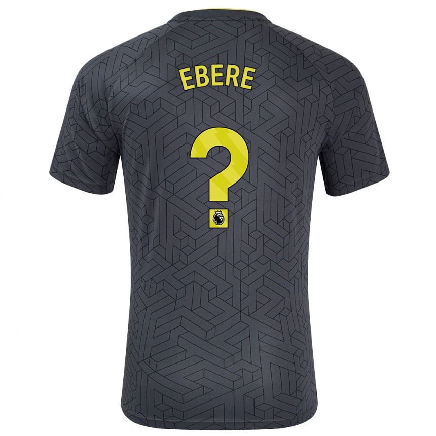 Niño Fútbol Camiseta Coby Ebere #0 Negro Amarillo 2ª Equipación 2024/25 Perú