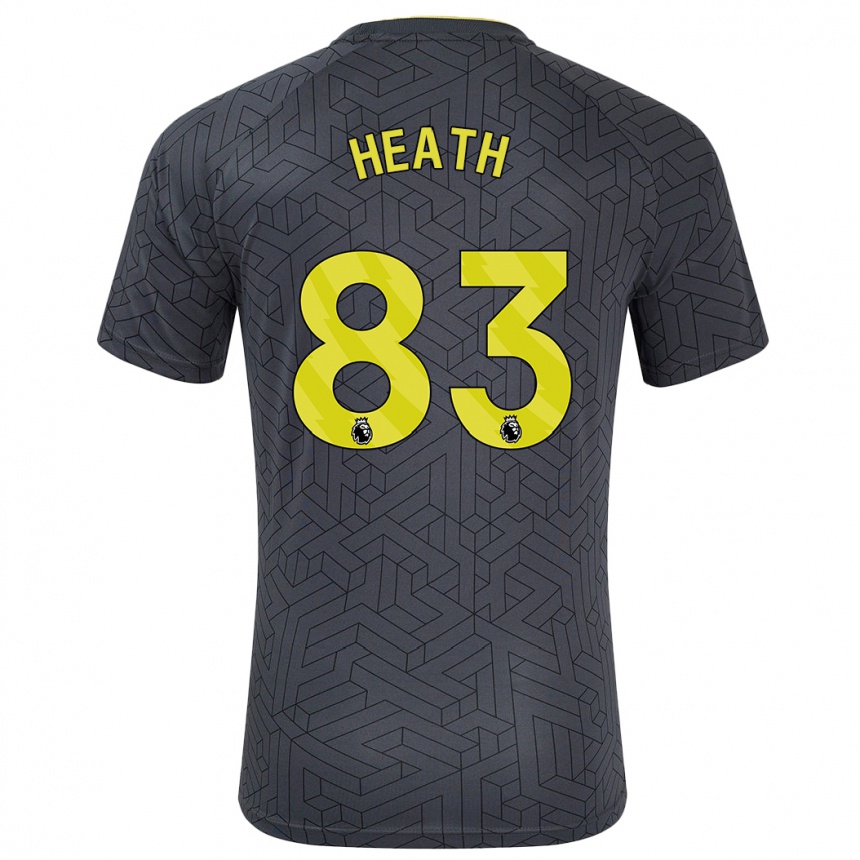 Niño Fútbol Camiseta Isaac Heath #83 Negro Amarillo 2ª Equipación 2024/25 Perú