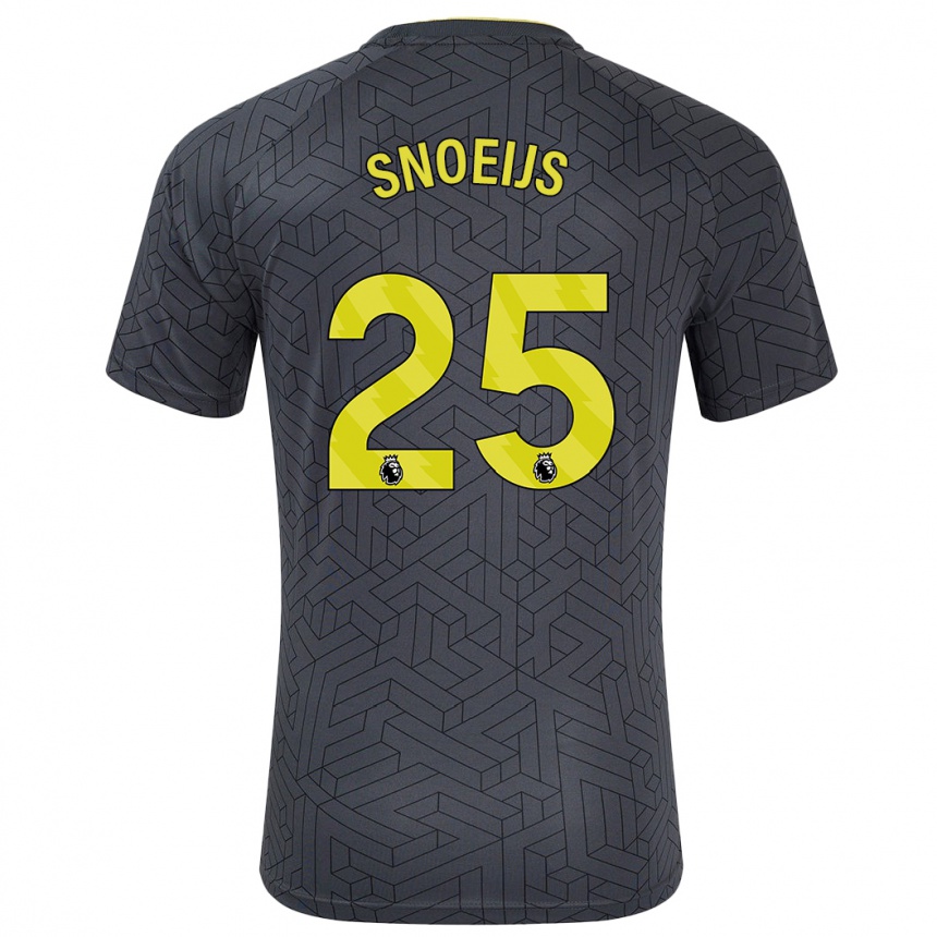 Niño Fútbol Camiseta Katja Snoeijs #25 Negro Amarillo 2ª Equipación 2024/25 Perú