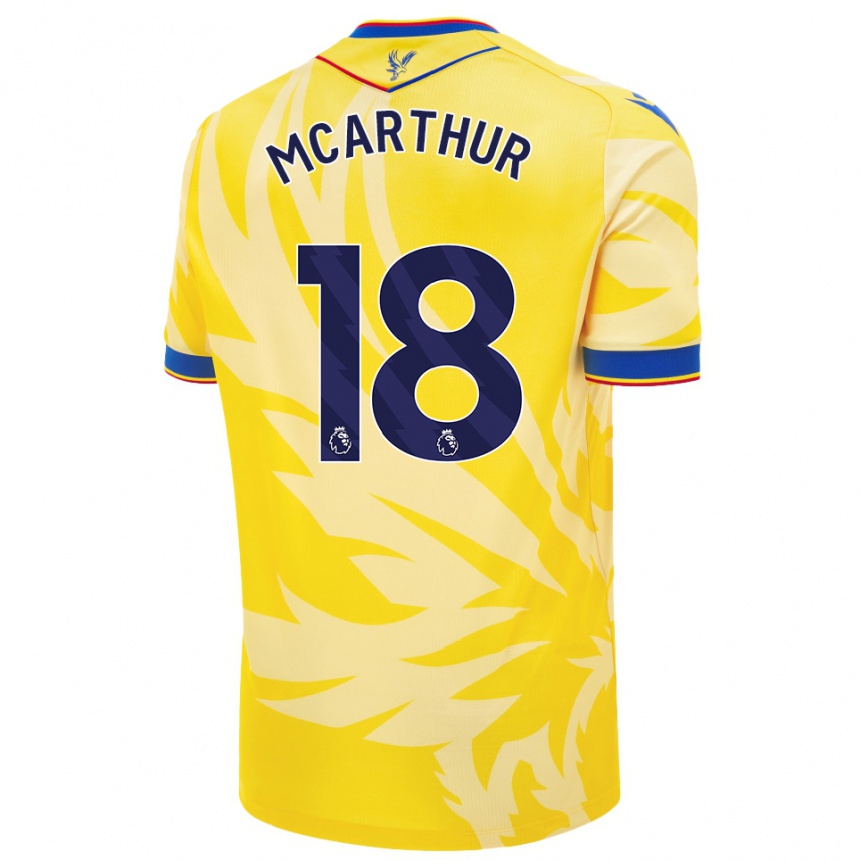 Niño Fútbol Camiseta James Mcarthur #18 Amarillo 2ª Equipación 2024/25 Perú