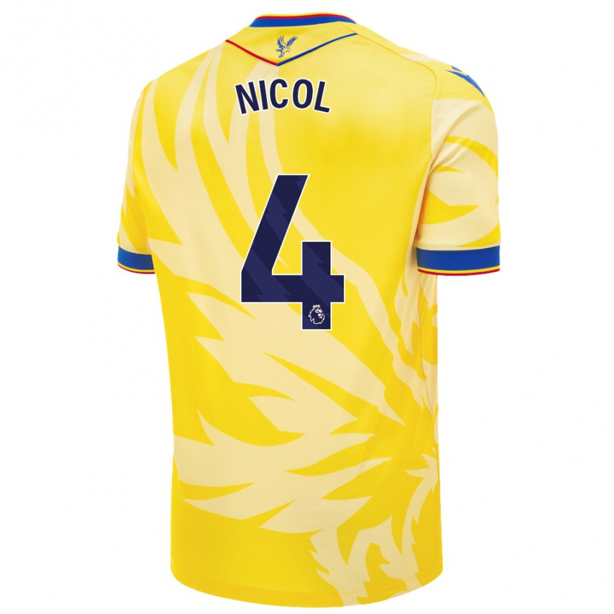 Niño Fútbol Camiseta Leigh Nicol #4 Amarillo 2ª Equipación 2024/25 Perú