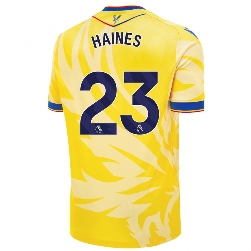 Niño Fútbol Camiseta Coral-Jade Haines #23 Amarillo 2ª Equipación 2024/25 Perú