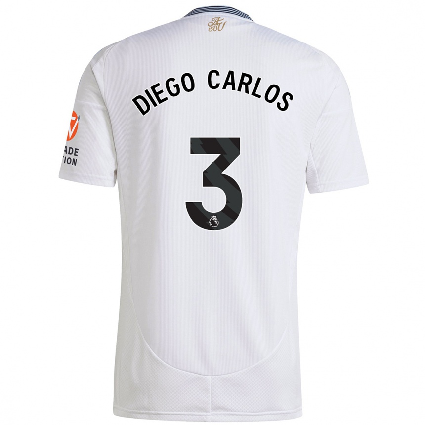 Niño Fútbol Camiseta Diego Carlos #3 Blanco 2ª Equipación 2024/25 Perú