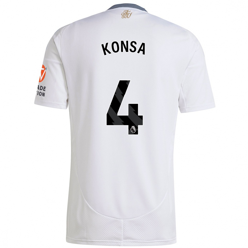 Niño Fútbol Camiseta Ezri Konsa #4 Blanco 2ª Equipación 2024/25 Perú