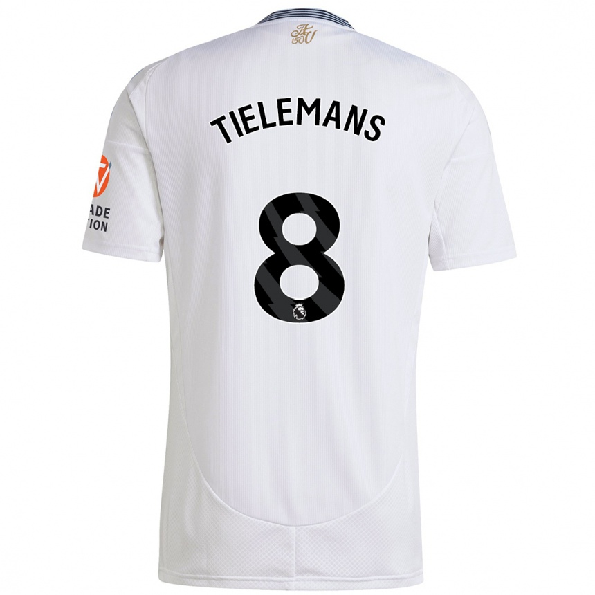 Niño Fútbol Camiseta Youri Tielemans #8 Blanco 2ª Equipación 2024/25 Perú