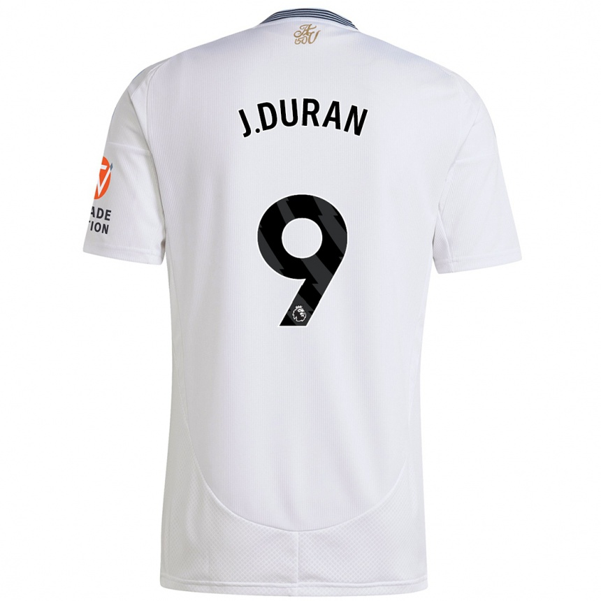 Niño Fútbol Camiseta Jhon Durán #9 Blanco 2ª Equipación 2024/25 Perú