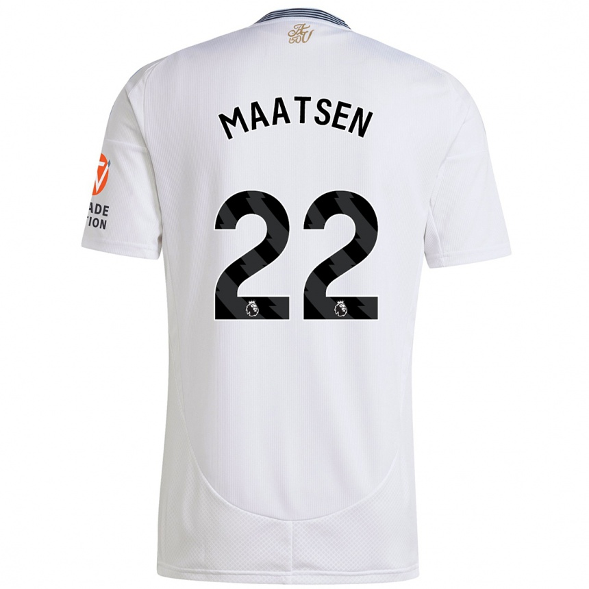 Niño Fútbol Camiseta Ian Maatsen #22 Blanco 2ª Equipación 2024/25 Perú