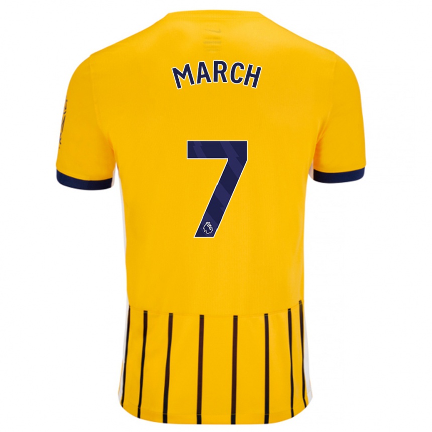 Niño Fútbol Camiseta Solly March #7 Dorado Azul Rayas 2ª Equipación 2024/25 Perú