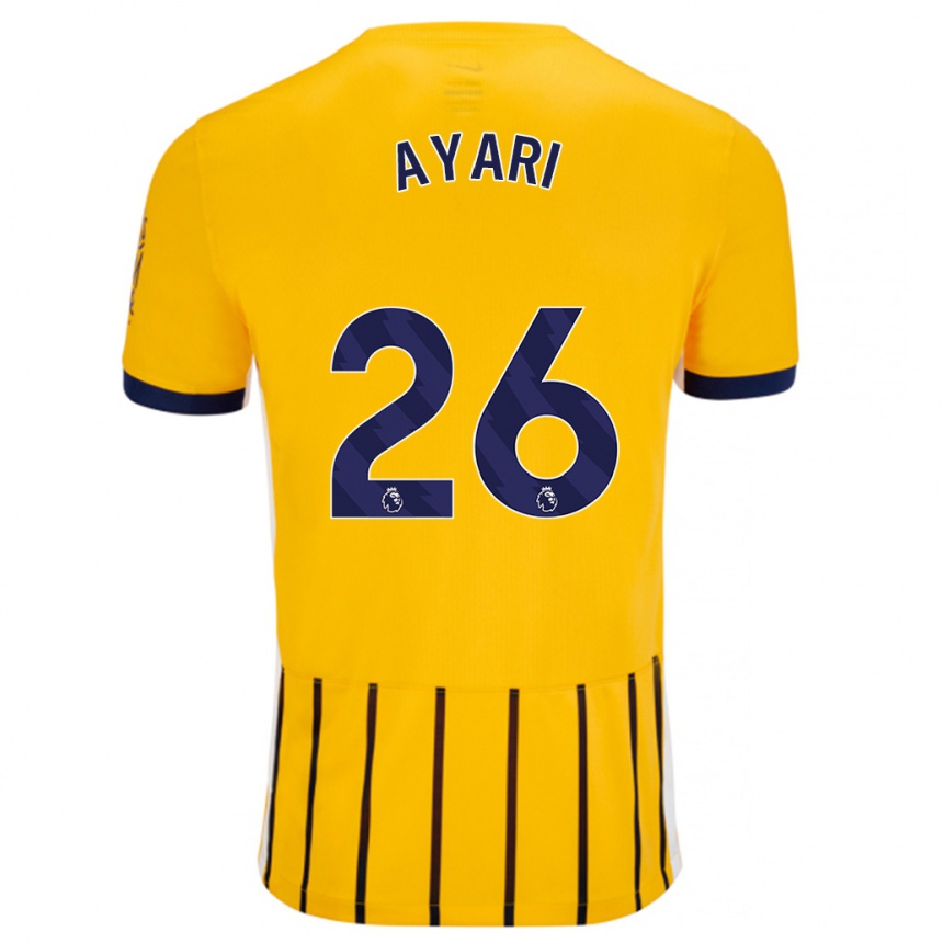 Niño Fútbol Camiseta Yasin Ayari #26 Dorado Azul Rayas 2ª Equipación 2024/25 Perú