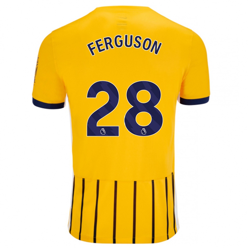 Niño Fútbol Camiseta Evan Ferguson #28 Dorado Azul Rayas 2ª Equipación 2024/25 Perú