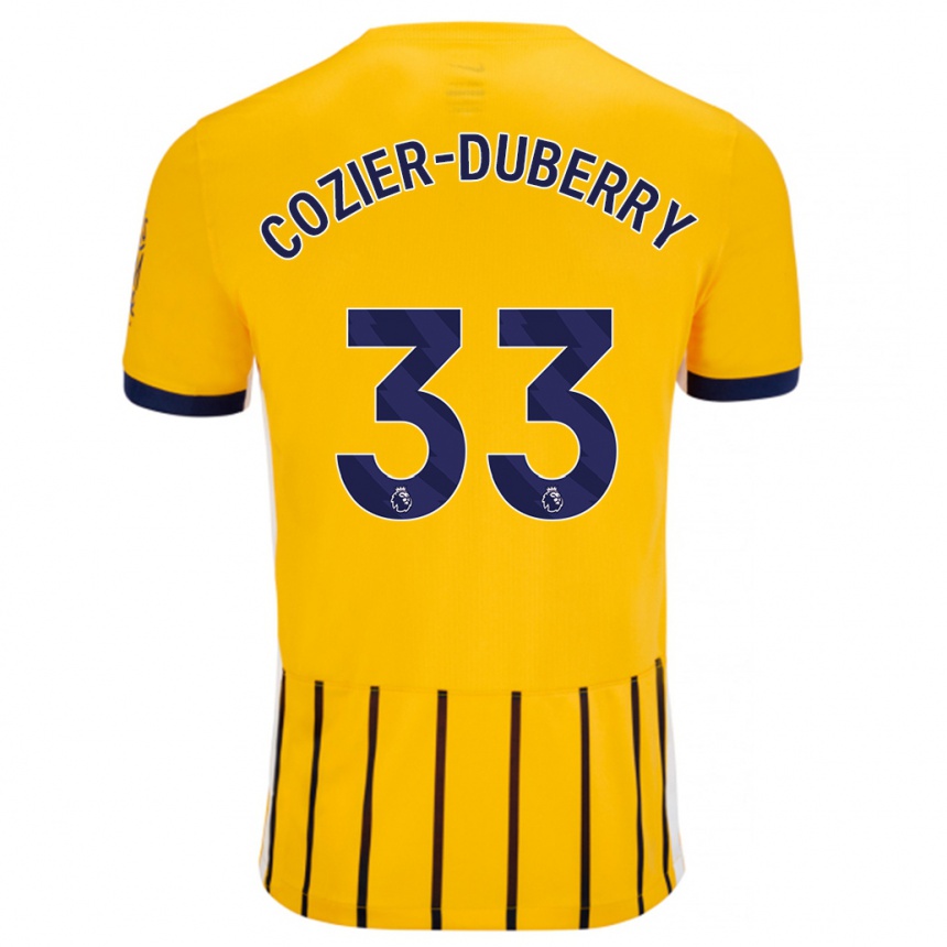 Niño Fútbol Camiseta Amario Cozier-Duberry #33 Dorado Azul Rayas 2ª Equipación 2024/25 Perú