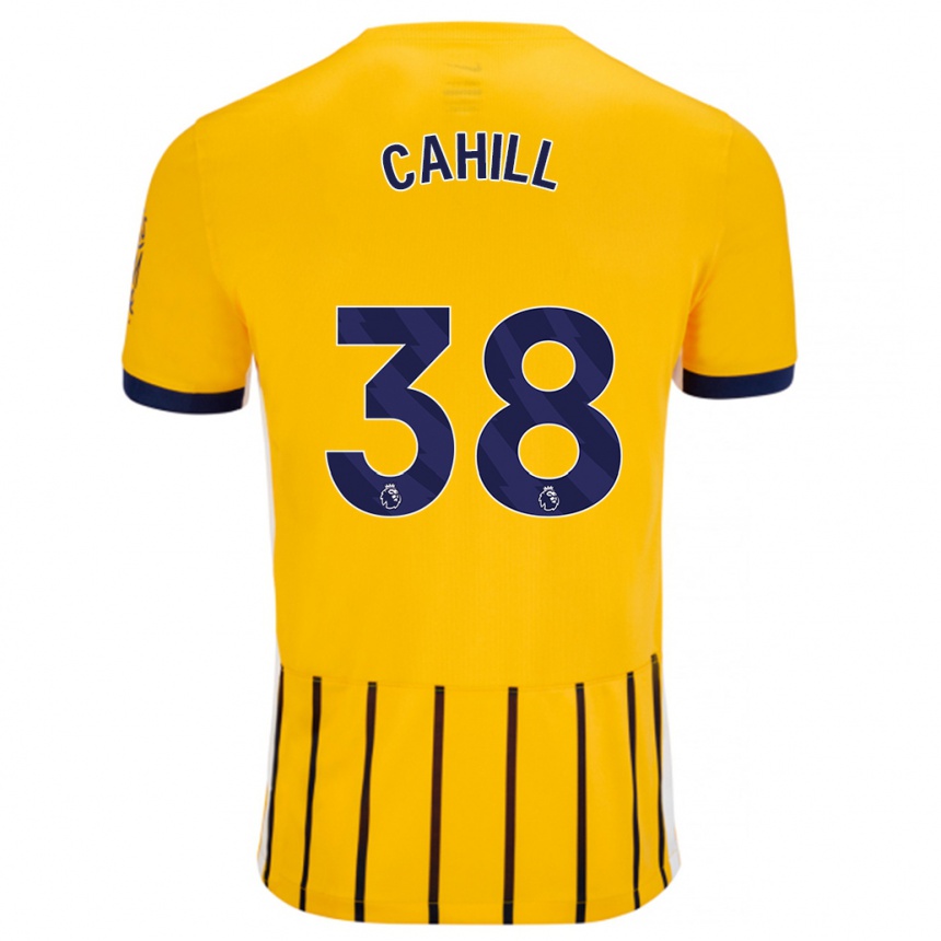 Niño Fútbol Camiseta Killian Cahill #38 Dorado Azul Rayas 2ª Equipación 2024/25 Perú