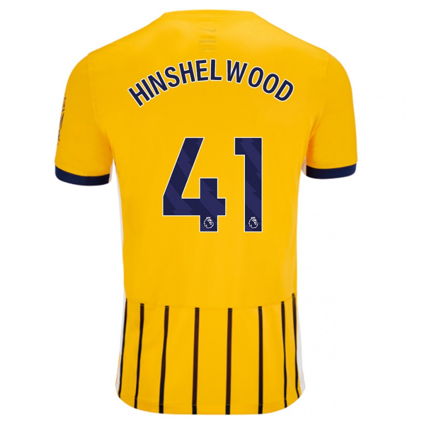 Niño Fútbol Camiseta Jack Hinshelwood #41 Dorado Azul Rayas 2ª Equipación 2024/25 Perú